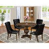 HomeStock 3-Piece Distressed Jacobean Finish Solid Wood Top Dining Table with 2 Chairs - 2 of 4