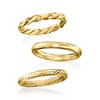Ross-Simons 18kt Gold Over Sterling Jewelry Set: 3 Polished Rings - 4 of 4