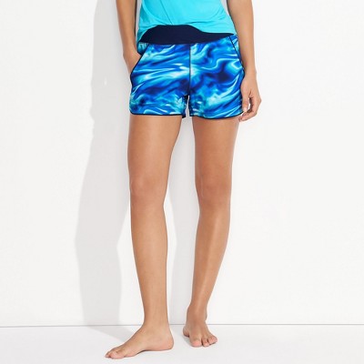 Lands' End Women's 3" Quick Dry Elastic Waist Board Shorts Swim Cover-up Shorts with Panty