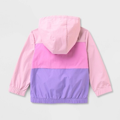 Cat & Jack Toddler Girls' Colorblock Windbreaker - Cat & Jack™ Pink/Purple 4T — фото 3