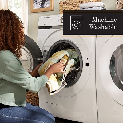 Peach Pink Lemon Print Polyester Rectangular Kitchen Mat