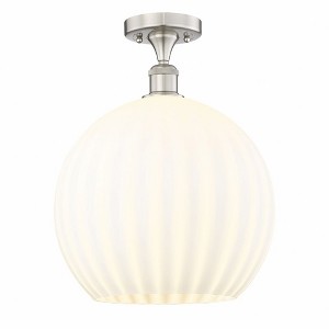 White Venetian - 1 Light Semi-Flush Mount In Modern Style-16.75 Inches Tall and 13.75 Inches Wide - 1 of 1