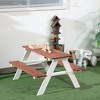 Outsunny Kids Picnic Table Set for Garden, Backyard, Wooden Table & Bench Set, Kids Patio Furniture Outdoor Toys, Aged 3-8 Years Old, Brown - 2 of 4