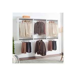 HomeStock Devi Series 31.5–94.5in. W  Modular Closet System Wall Mount Double Hanging Rods 0-Shelf Wood Closet System - 1 of 4