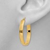 Black Bow Jewelry 4mm x 30mm Polished 14k Yellow Gold Rectangular Tube Oval Hoops - 3 of 4