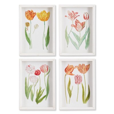 Plum & Post Tulip Prints, Set Of 4