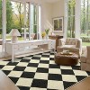Coucheta Washable Checkered Area Rug, Non-Slip & Stain Resistant, Modern Geometric Plaid Carpet for Bedroom, Living Room, Hallway, Dining & Nursery - 4 of 4