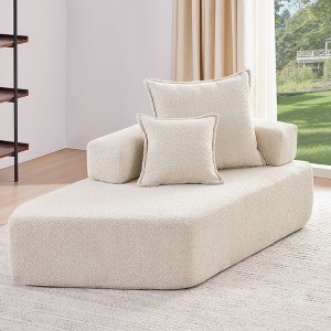 NicBex Couches for Living Room 56" Lounge Frame for Oversized Modular U-Shaped Sectional Sofa Boucle Floor Convertible Compressed Couch - 1 of 4