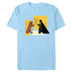 Men's Star Wars: Obi-Wan Kenobi Darth Vader Vs. Kenobi Cartoon Standoff T-Shirt - 1 of 4