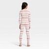 Kids' "Let it Snow" Fair Isle Cozy Knit Long Sleeve Shirt and Pants Holiday Matching Family Pajama Set - Wondershop™ Cream - 2 of 4