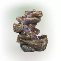 22" Rainforest Five Tier Fountain with LED Lights Gray - Alpine Corporation