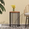 Vynxaria Patio End Tables - 15-Inch Natural Cylindrical Side Table with Rustic Charm - 2 of 4