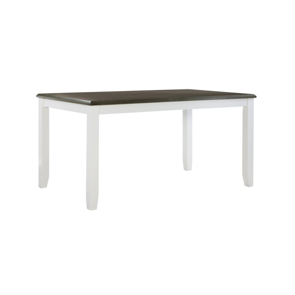 Photos - Dining Table Powell Emma Farmhouse  Gray: Rubberwood Frame, 6-Seater, MDF & Wood Veneer Surface, Modern Style