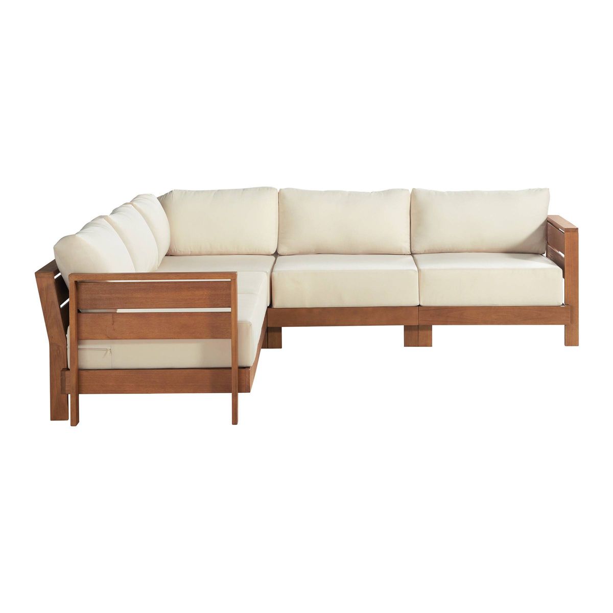Alaterre Furniture Barton Outdoor Weather Resistant Sectional with Cushions - thumbnail 4