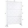 DSVIMOY Outdoor & Indoor Privacy Screen, Freestanding Decorative Privacy Screen for Deck Balcony Patio, White, 48"*76"*16" - 3 of 4