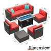 Celebalcony 8 Piece Sectional Seating Group With Red Pillow - 4 of 4