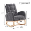 Lyngins Upholstered Rocking Chair, Rubber Wood Lounge Armchair with Footrest & Side Storage Pocket, High-Back Rocker Chair/Accent Chair - 3 of 4