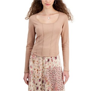 Almost Famous Womens Corset Knit Top Basic T-Shirt - 1 of 1