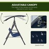 MOEPISY 3-Person Porch Swing Bench With Stand & Adjustable Canopy, Armrests, Steel Frame - 4 of 4
