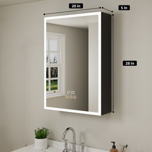 LED Bathroom Medicine Cabinet with Mirror, Surface or Recessed Mount, Defogger, Memory Function, 3-Color Lighting, USB & Outlet, Dimmer - 1 of 4