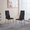 Set of 4 Modern High Back Dining Chairs with Metal Legs and PU Seats,Armless Design for Kitchen or Dining Room-The Pop Home - 3 of 4
