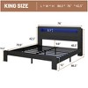 BABYYER Full Size Bed Frame with Storage Headboard, Farmhouse Platform Bed with Charging Station and Metal Slat Support, No Box Spring Needed - 4 of 4