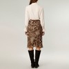 Anna-Kaci Women's Leopard Print Satin Midi Skirt with Bias Cut Silhouette and Smooth Draped Finish - 3 of 4