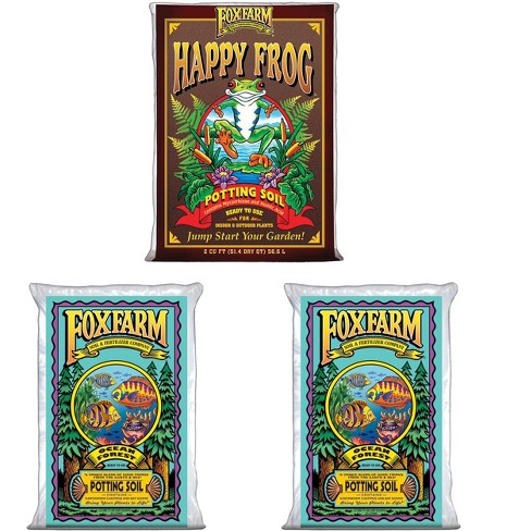 Foxfarm Ocean Forest Garden Soil Mix 2 And Happy Frog Organic Potting Soil 1 Target