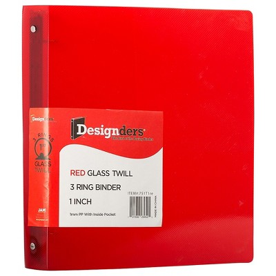 JAM Paper Standard 1" 3-Ring Flexible Poly Binder Red 751T1RE