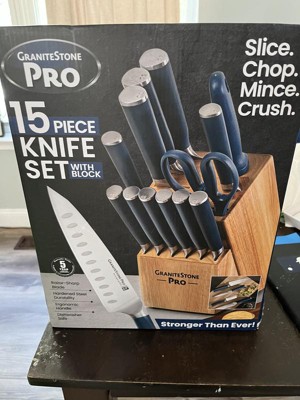 Granitestone Nutri Blade Pro 14-Piece Stainless Steel Knife Set with Block,  Blue at Tractor Supply Co.