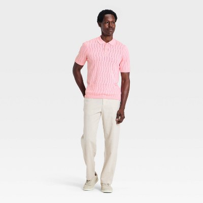 Мужские рубашки Goodfellow & Co Men's Modern Sport Novelty Knit Polo Shirt - Goodfellow & Co™ Pink L — фото 3