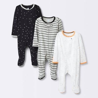 Image of Baby 3pk Halloween Zip-Up Sleep N' Play - Cloud Island™ Black Newborn