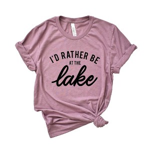 Simply Sage Market Women's I'd Rather Be At The Lake Short Sleeve Graphic Tee - 1 of 4