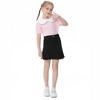 Girls Denim Skirts with Side Pockets Pleated Hem Skirts Casual Mini Denim Skirts - 2 of 4