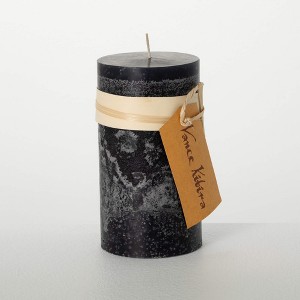 6" Vance Kitira Black Timber Pillar Candle - 1 of 4
