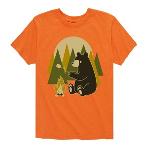 Boys' - Instant Message - Bear Roasting Marshmallows Short Sleeve Graphic T-Shirt - 1 of 4