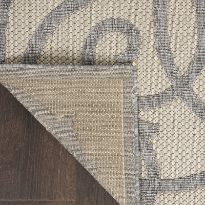 Palamos Cream Grey Geometric Synthetic 6' x 9' Indoor/Outdoor Rug