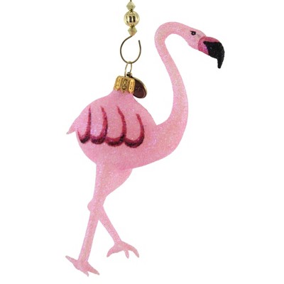 Blu Bom 6.0" Fancy Pink Flamingo Ornament Beach Sun Florida Bird One Leg  -  Tree Ornaments