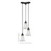 Toltec Lighting Europa 3 - Light Pendant in  Matte Black with 5.5" Fluted Frosted Crystal Shade - 2 of 2