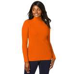Jessica London Women’s Plus Size Ribbed Cotton Turtleneck Sweater