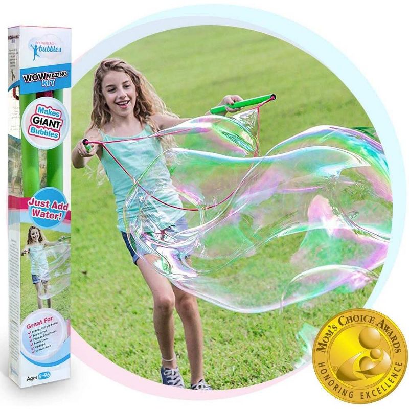 South Beach Bubbles WOWmazing Giant Bubble Wands 3-Piece Kit | Wand + Bubble Concentrate + Booklet, 5 of 6