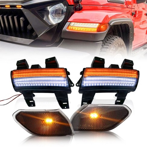 American Modified Side Marker & Fender Lights Compatible With 2018-2024  Jeep Wrangler Jl, W/sequential Turn Signal (excluding Sport) : Target