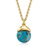 Ross-Simons Turquoise Jewelry Set: Pendant Necklace and Drop Earrings in 18kt Gold Over Sterling Size 18 - 4 of 4