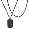 Steeltime 24" Men's black ip stainless steel dog tag pendant with black simulated diamond accent - 2 of 4