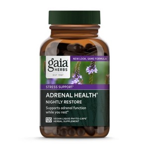 Gaia Herbs Adrenal Health Nightly Restore - Herbal Supplement with Ashwagandha, Magnolia Bark - 1 of 4