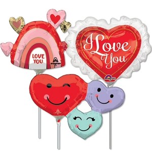 LoonBalloon 14 Inch Love Stick Value Pack Balloons (16 Pack) - Pre-Inflated - 1 of 2