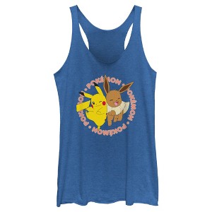 Women's Pokemon Pals Pikachu and Eevee Racerback Tank Top - 1 of 4