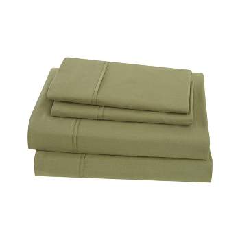 Twin XL 4pc Heritage Microfiber Solid Sheet Set Blue - Cannon