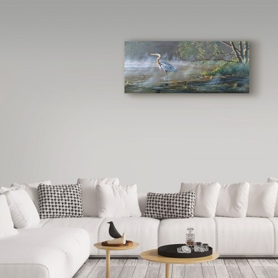 Quiet Cove Great Blue Heron Scenic Canvas Wall Art