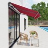 VisioGear Retractable Awning, 10'*8' Patio Awnings with Manual Crank Handle for Deck, Yard, Red, 116.25"*96.5"*59.75" - 2 of 4